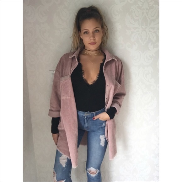 Jackets & Blazers - •Reposh• Dusty Pink Corduroy Jacket